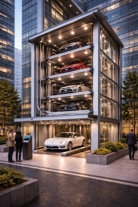 Lee más sobre el artículo Comparativa de estacionamientos verticales: torres, plataformas y sistemas robotizados