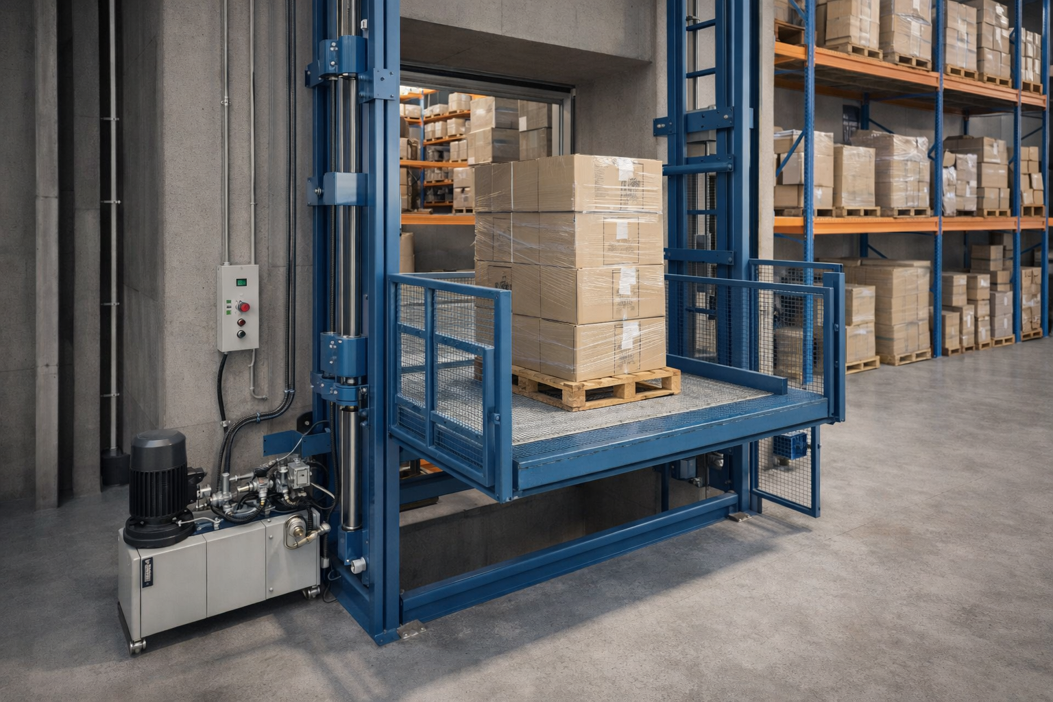 En este momento estás viendo ¿Cómo funciona un elevador montacargas hidráulico y cuándo conviene instalarlo?